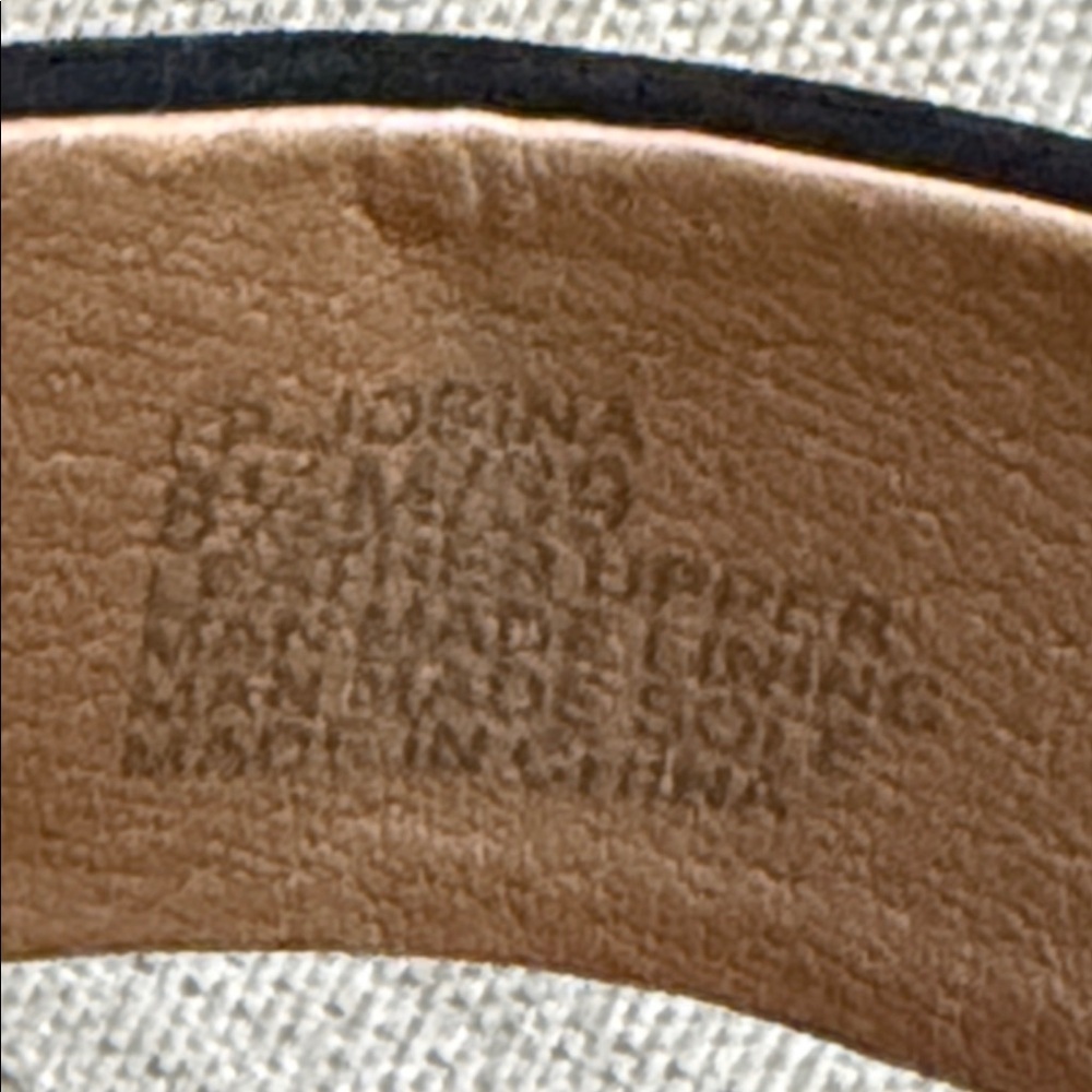 Lucky Brand Jobina Heel Sandal leather upper cork midsole stacked block heel EUC - Picture 10 of 16